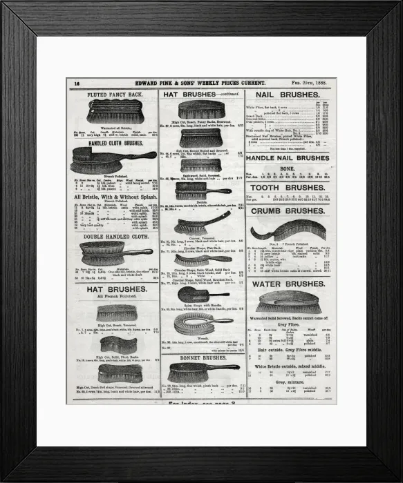 Framed Print : Edward Pink & Sons - Brushes Framed Print : Edward Pink & Sons - Brushes