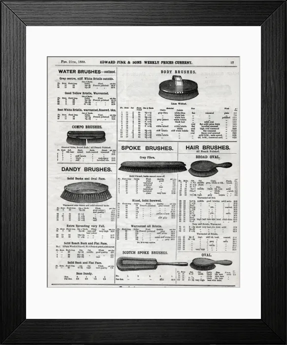 Framed Print : Edward Pink & Sons - Brushes Framed Print : Edward Pink & Sons - Brushes