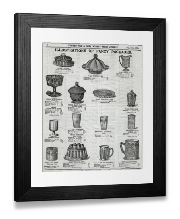 Framed Print : Edward Pink & Sons - Glass Items Framed Print : Edward Pink & Sons - Glass Items