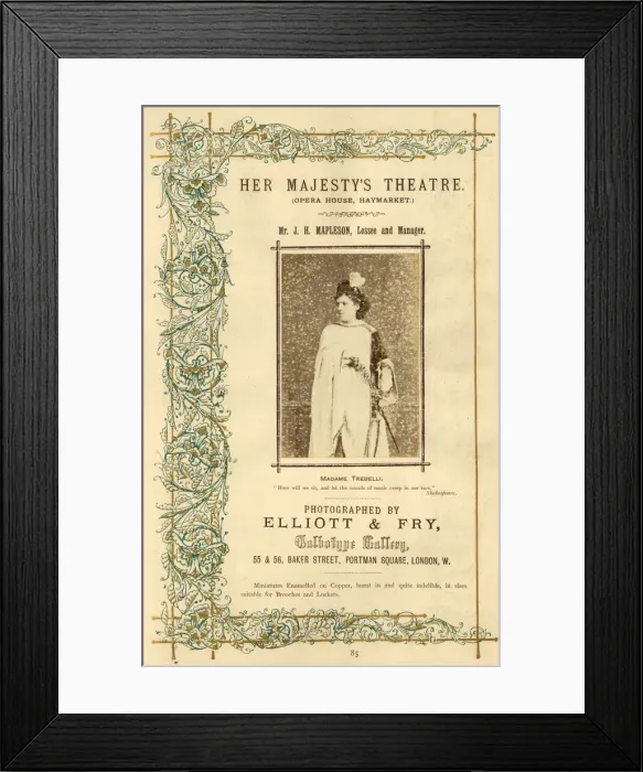 Framed Print : Madame Trebelli, Her Majestys Theatre, London Framed Print : Madame Trebelli, Her Majestys Theatre, London
