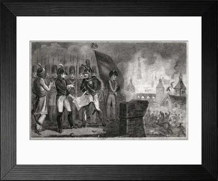 Framed Print : Napoleon at The Burning of Moscow Framed Print : Napoleon at The Burning of Moscow