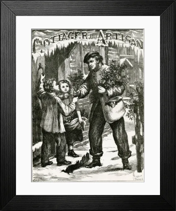 Framed Print : Christmas holly seller 1867 Framed Print : Christmas holly seller 1867