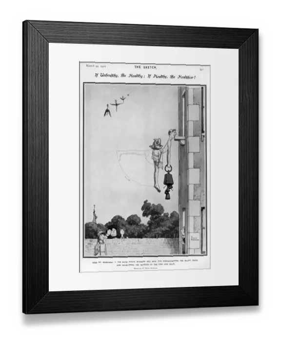 Framed Print : If Unhealthy, Be Healthy by William Heath Robinson Framed Print : If Unhealthy, Be Healthy by William Heath Robinson
