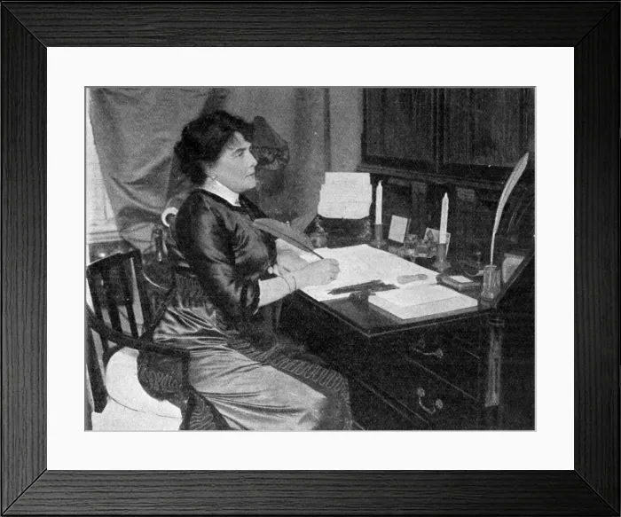 Framed Print : Mrs George Cornwallis-West at work on pageant Framed Print : Mrs George Cornwallis-West at work on pageant