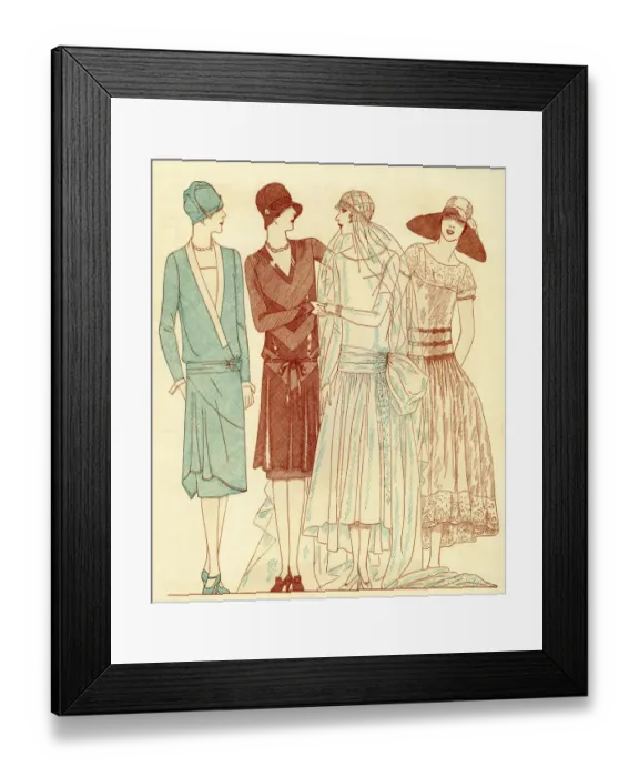 Framed Print : 1920s fashion