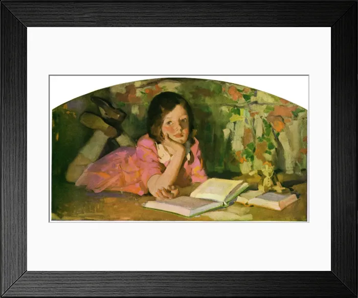 Framed Print : Girl reading a book Framed Print : Girl reading a book