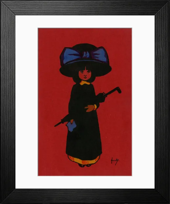 Framed Print : Girl in a large hat Framed Print : Girl in a large hat