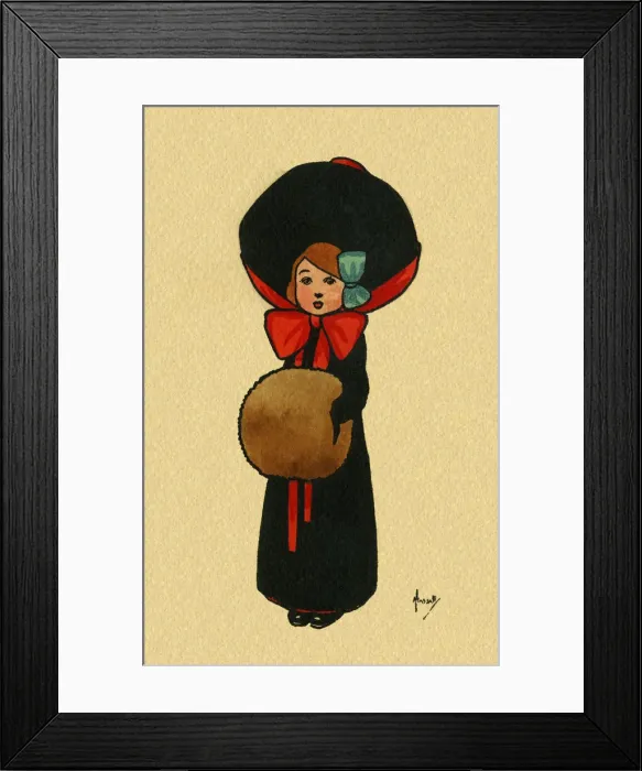 Framed Print : Girl in a large hat Framed Print : Girl in a large hat
