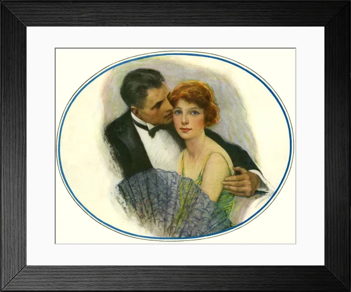 Framed Print : Couples. Man gently kissing pensive woman Framed Print : Couples. Man gently kissing pensive woman