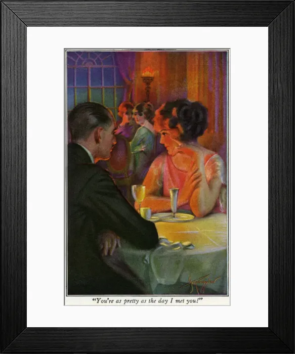 Framed Print : Couples. You re as pretty as the day I met you! Couple dining in restaurant Framed Print : Couples. You re as pretty as the day I met you! Couple dining in restaurant