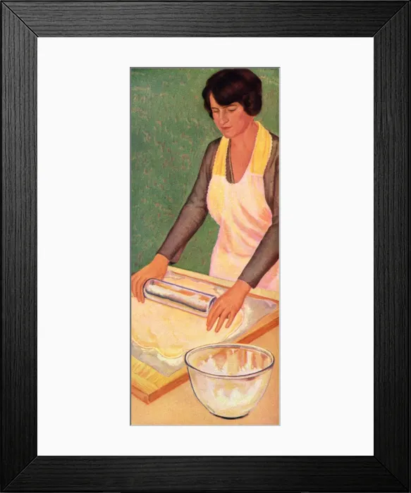 Framed Print : Woman rolling pastry Framed Print : Woman rolling pastry