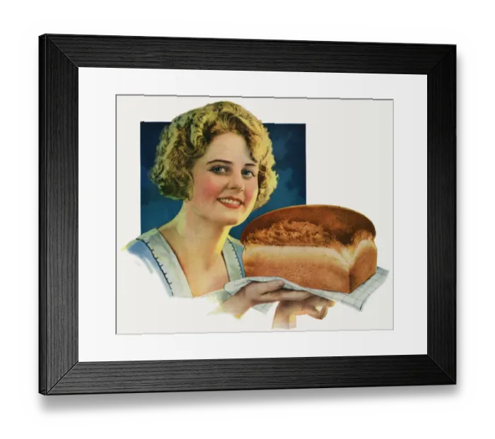 Framed Print : Woman with loaf of bread Framed Print : Woman with loaf of bread