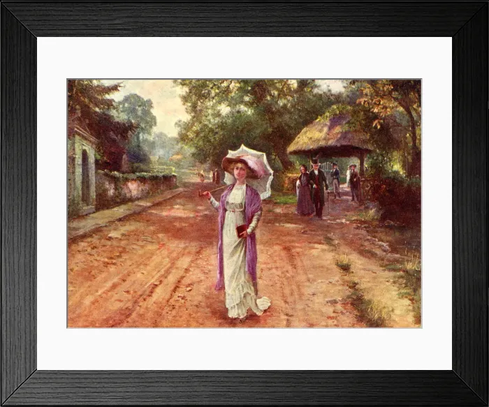 Framed Print : Walking from church Framed Print : Walking from church