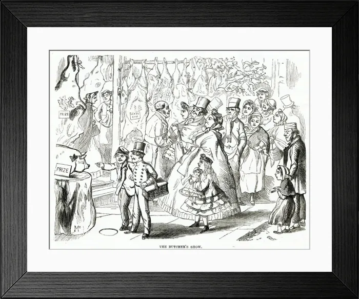 Framed Print : Butchers over Christmas period 1868 Framed Print : Butchers over Christmas period 1868