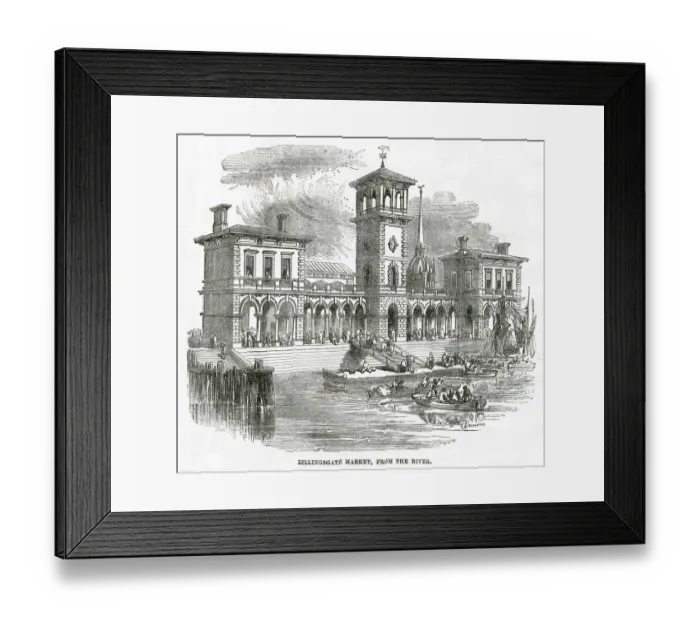Framed Print : Billingsgate market, from the river 1868 Framed Print : Billingsgate market, from the river 1868
