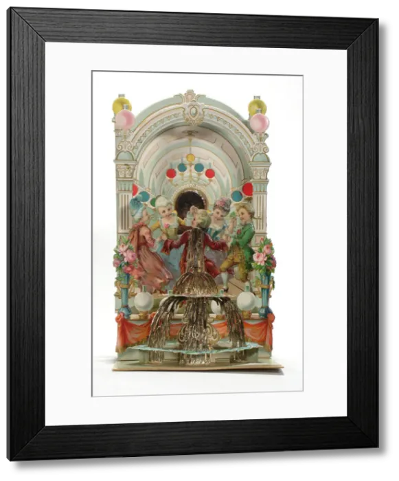 Framed Print : People dancing on a New Year card Framed Print : People dancing on a New Year card