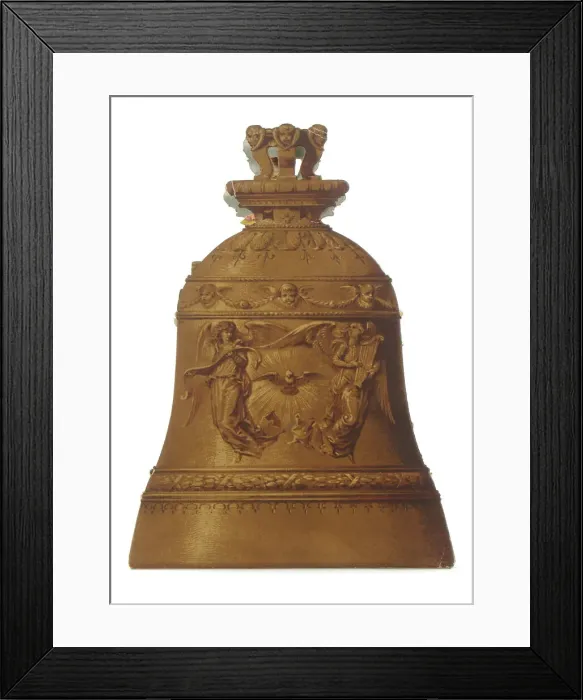 Framed Print : Wedding card in the shape of a bell Framed Print : Wedding card in the shape of a bell