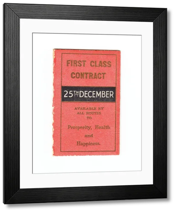 Framed Print : First Class Contract, spoof ticket Framed Print : First Class Contract, spoof ticket