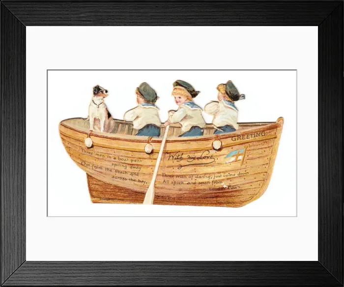 Framed Print : Greetings card in the shape of a boat Framed Print : Greetings card in the shape of a boat
