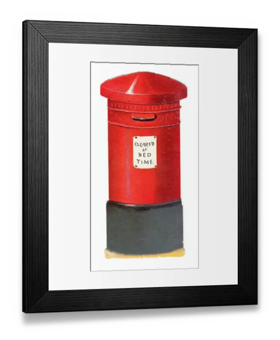 Framed Print : Greetings card in the shape of a red pillar box Framed Print : Greetings card in the shape of a red pillar box