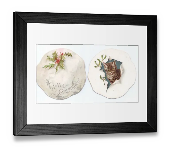 Framed Print : Two sides of a cutout Christmas card Framed Print : Two sides of a cutout Christmas card