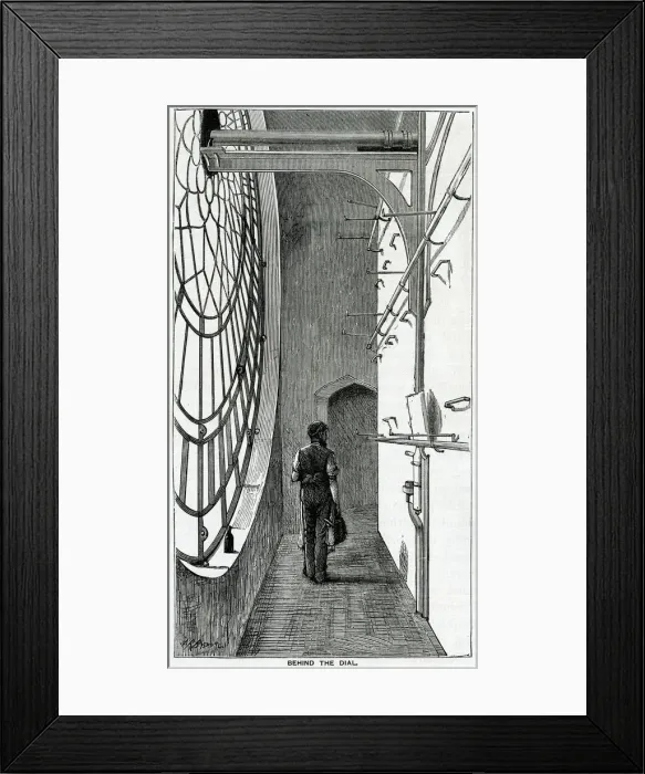 Framed Print : Behind the face of Big Ben, Westminster, London 1878 Framed Print : Behind the face of Big Ben, Westminster, London 1878
