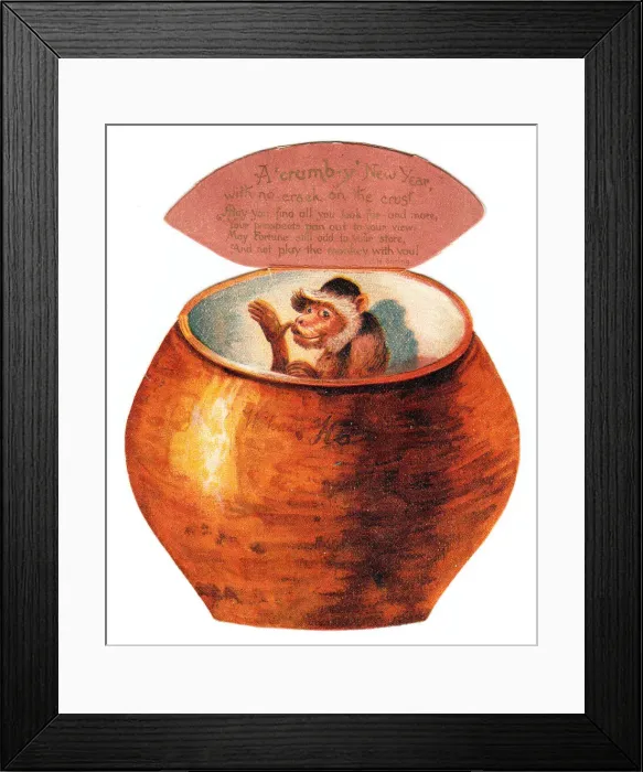 Framed Print : New Year card in the shape of a jar Framed Print : New Year card in the shape of a jar