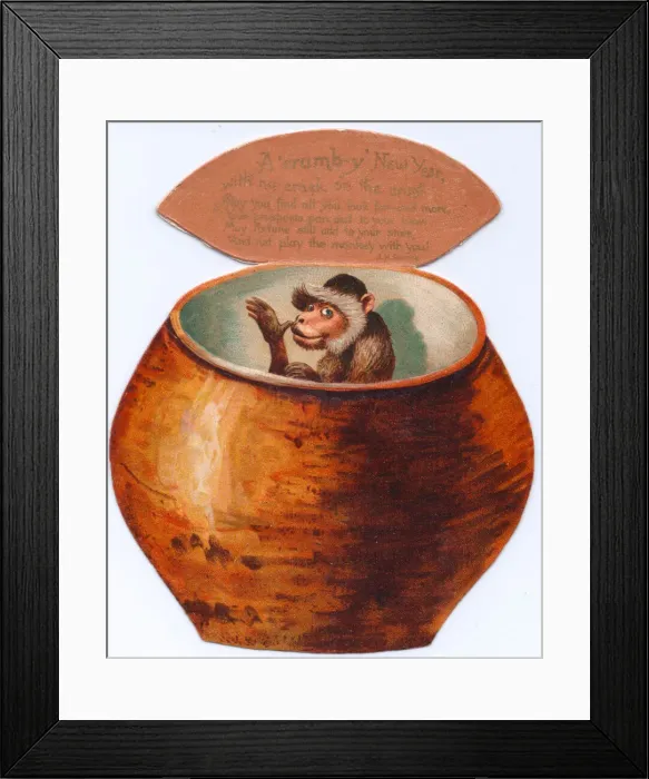 Framed Print : New Year card in the shape of a jar Framed Print : New Year card in the shape of a jar