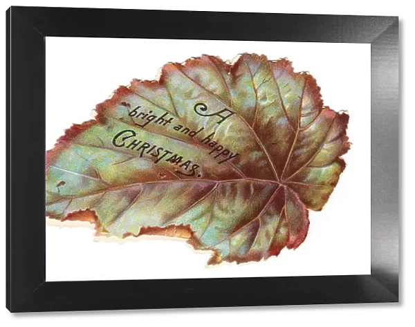 Christmas card in the shape of a leaf