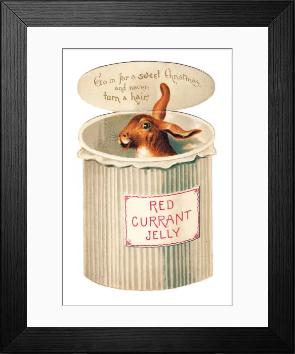 Framed Print : Christmas card in the shape of a jar of red currant jelly Framed Print : Christmas card in the shape of a jar of red currant jelly