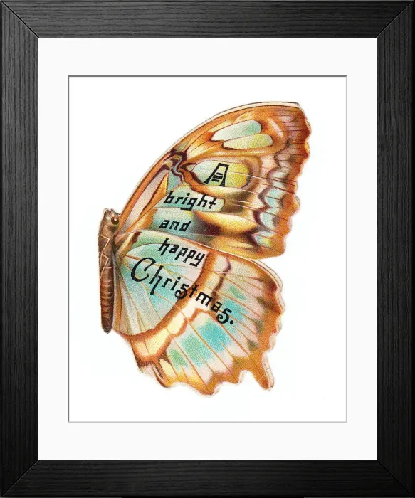 Framed Print : Christmas card in the shape of a butterfly Framed Print : Christmas card in the shape of a butterfly