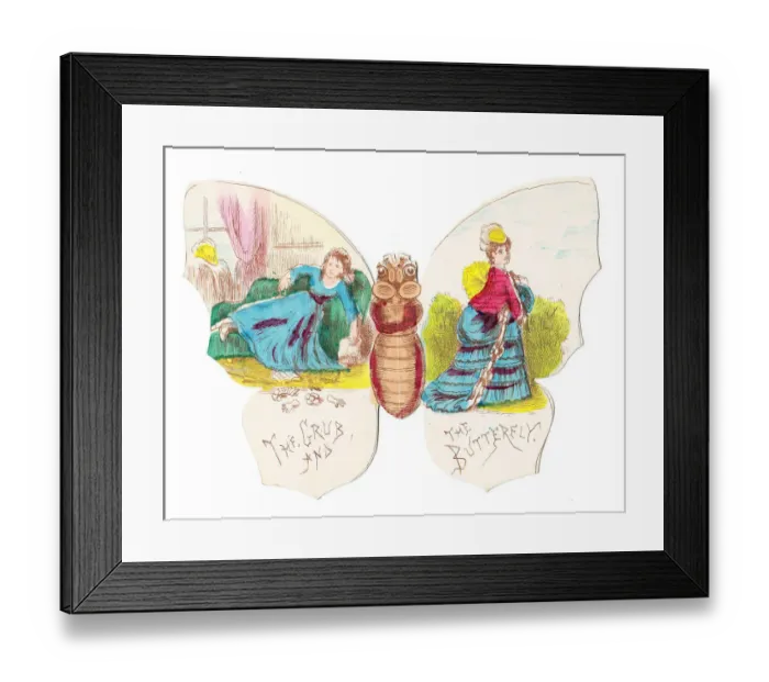 Framed Print : Christmas card in the shape of a butterfly Framed Print : Christmas card in the shape of a butterfly