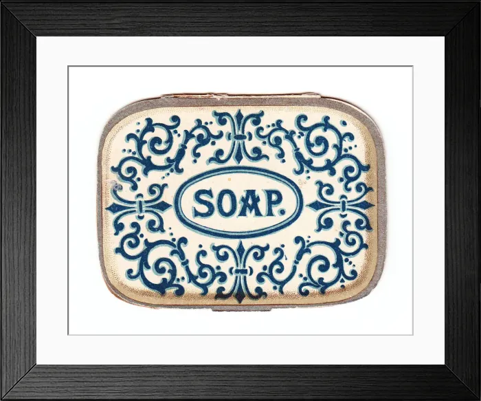 Framed Print : Greetings card in the shape of a soap dish Framed Print : Greetings card in the shape of a soap dish