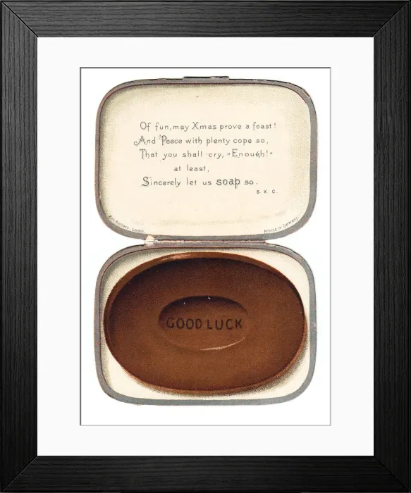 Framed Print : Greetings card in the shape of a soap dish Framed Print : Greetings card in the shape of a soap dish