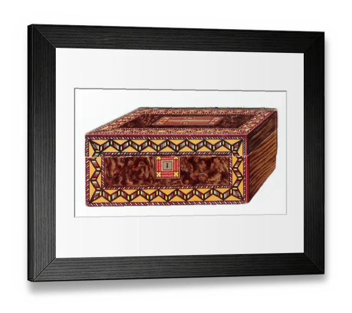 Framed Print : Christmas card in the shape of a sewing box Framed Print : Christmas card in the shape of a sewing box