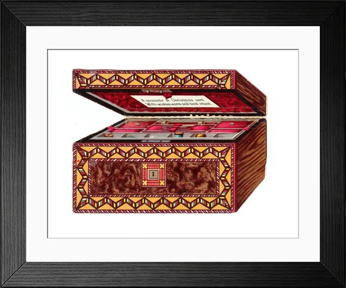 Framed Print : Christmas card in the shape of a sewing box Framed Print : Christmas card in the shape of a sewing box