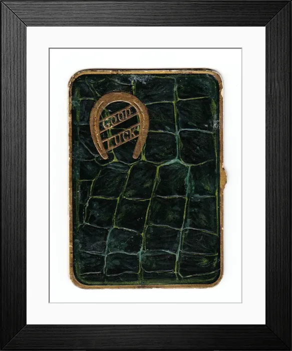 Framed Print : Good Luck card in the shape of a cigarette and cigar box Framed Print : Good Luck card in the shape of a cigarette and cigar box
