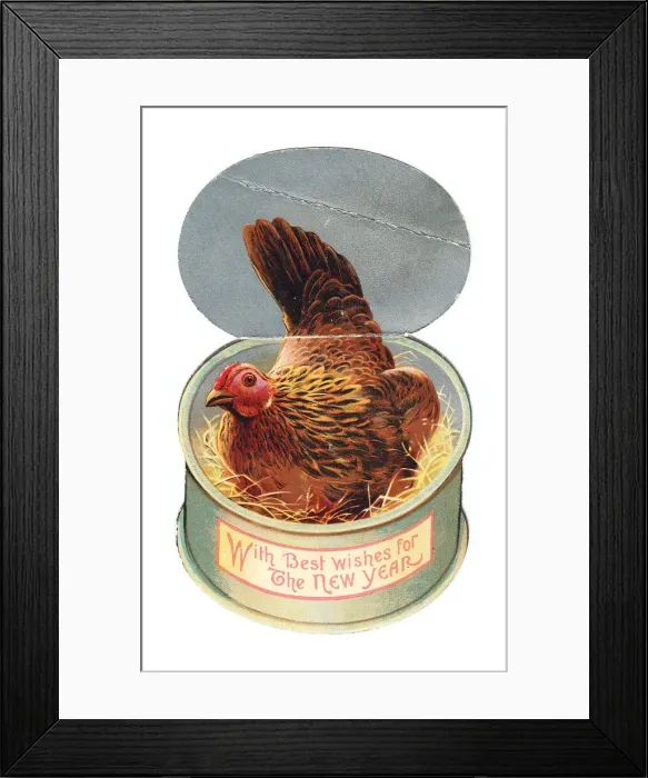 Framed Print : New Year card in the shape of a jar of potted meat Framed Print : New Year card in the shape of a jar of potted meat