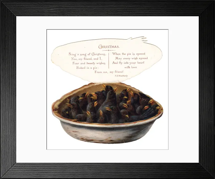 Framed Print : Christmas card in the shape of a pie Framed Print : Christmas card in the shape of a pie