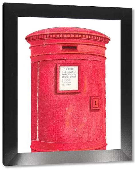Christmas card in the shape of a red pillar box