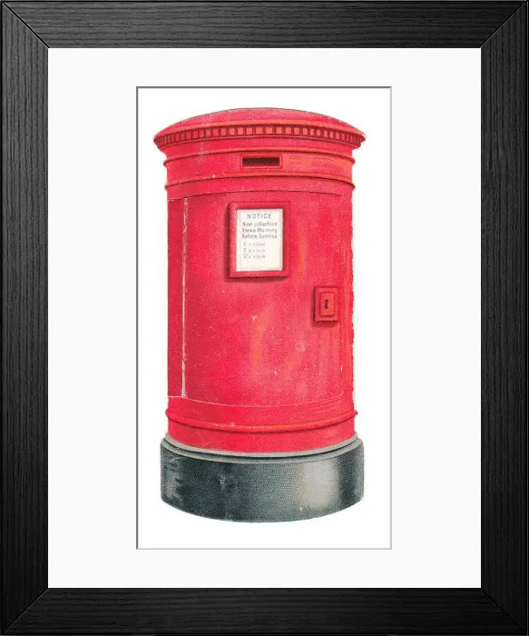 Framed Print : Christmas card in the shape of a red pillar box Framed Print : Christmas card in the shape of a red pillar box