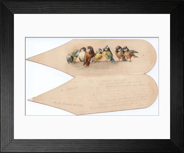 Framed Print : New Year card in the shape of a pen nib Framed Print : New Year card in the shape of a pen nib