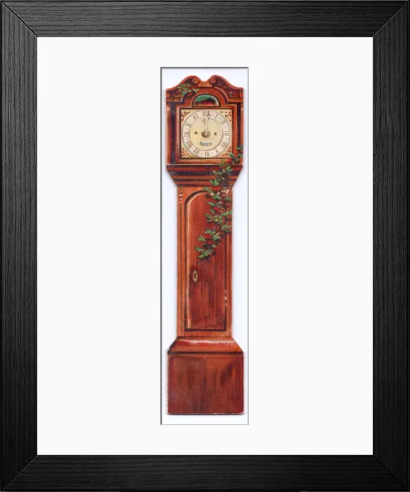Framed Print : Christmas card in the shape of a grandfather clock Framed Print : Christmas card in the shape of a grandfather clock