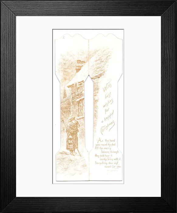 Framed Print : Christmas card in the shape of a grandfather clock Framed Print : Christmas card in the shape of a grandfather clock