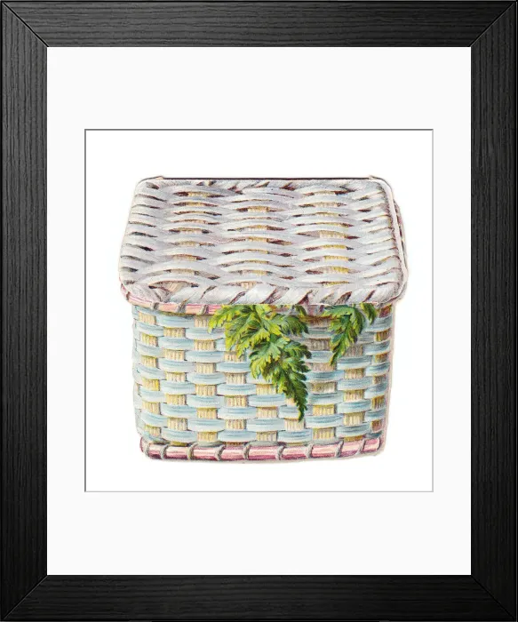 Framed Print : Greetings card in the shape of a wickerwork basket Framed Print : Greetings card in the shape of a wickerwork basket