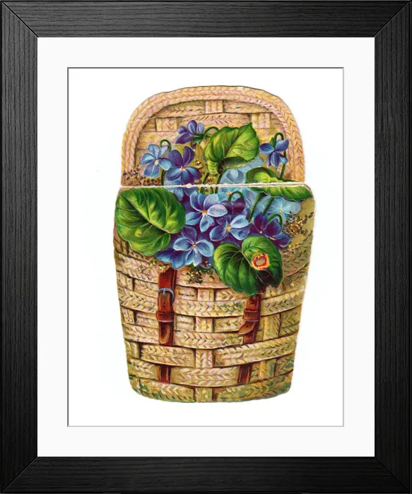 Framed Print : Christmas card in the shape of a wickerwork basket Framed Print : Christmas card in the shape of a wickerwork basket