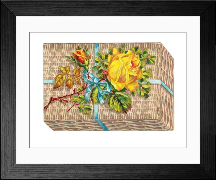 Framed Print : Christmas card in the shape of a wickerwork basket Framed Print : Christmas card in the shape of a wickerwork basket
