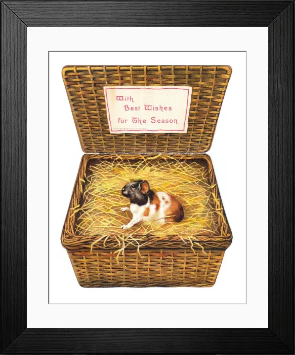 Framed Print : Christmas card in the shape of a wickerwork basket Framed Print : Christmas card in the shape of a wickerwork basket