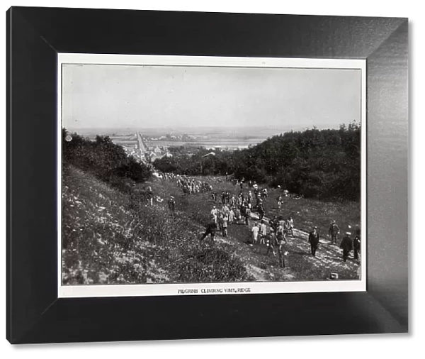 Battlefields Pilgrims climbing Vimy Ridge, France