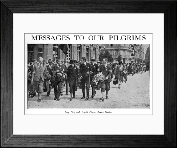 Framed Print : Lady Haig with Scottish Pilgrims in Cambrai, northern France Framed Print : Lady Haig with Scottish Pilgrims in Cambrai, northern France